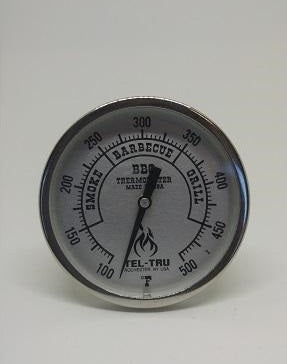 Tel-Tru BQ225 Barbecue Pit Thermometer, 2 inch Dial and 2-1/2 inch Stem