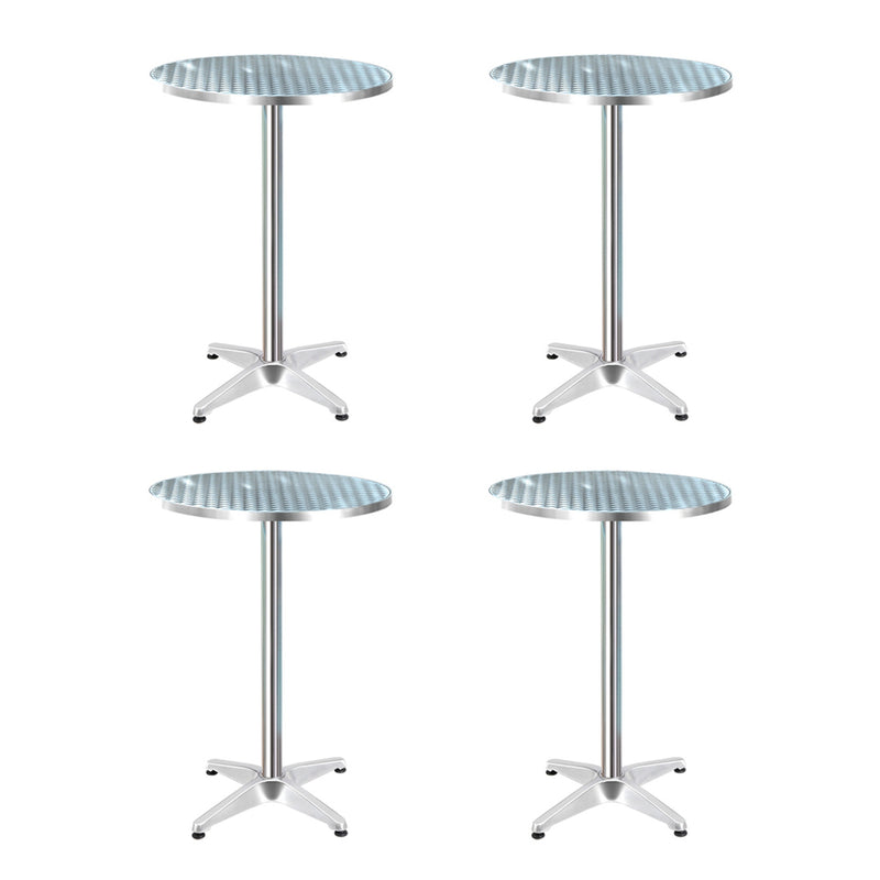 4 x Bar Table Aluminium/Stainless Steel - Round