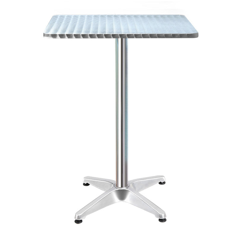 2 x Bar Table Aluminium/Stainless Steel - Square