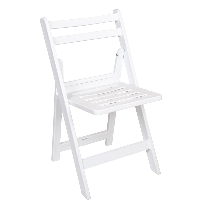 Slatted White folding americana chairs