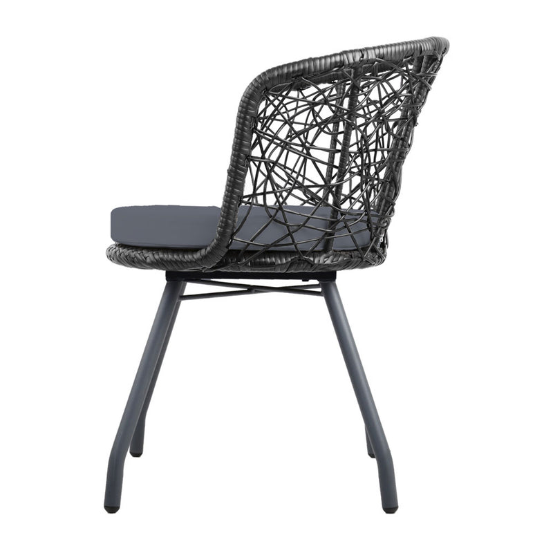 Spider Seat and Glass Table - BLACK