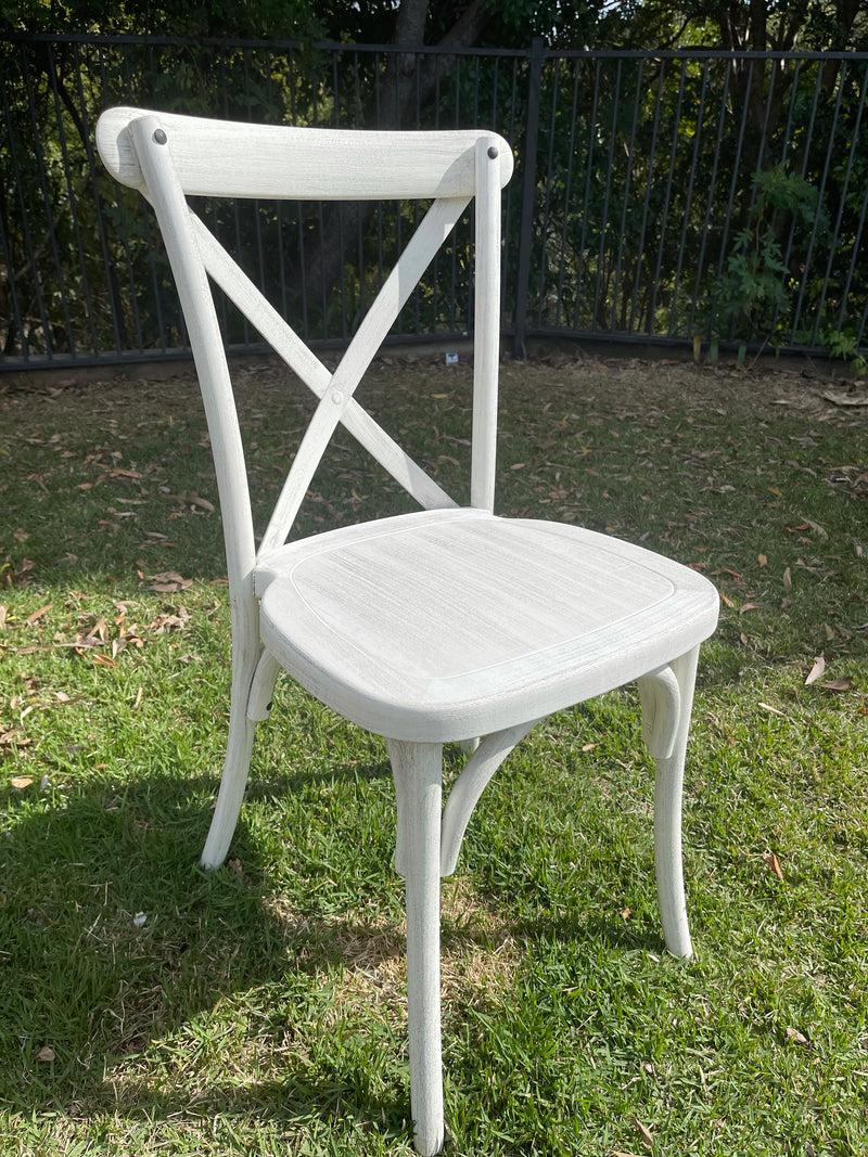 White wooden Faux bentwood Crossback