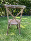 Cross back Chair - White Wash Antique Style