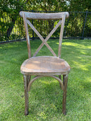 Cross back Chair - White Wash Antique Style