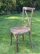 Cross back Chair - White Wash Antique Style