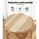 2x Bar Stoosl Rattan Seat Wooden