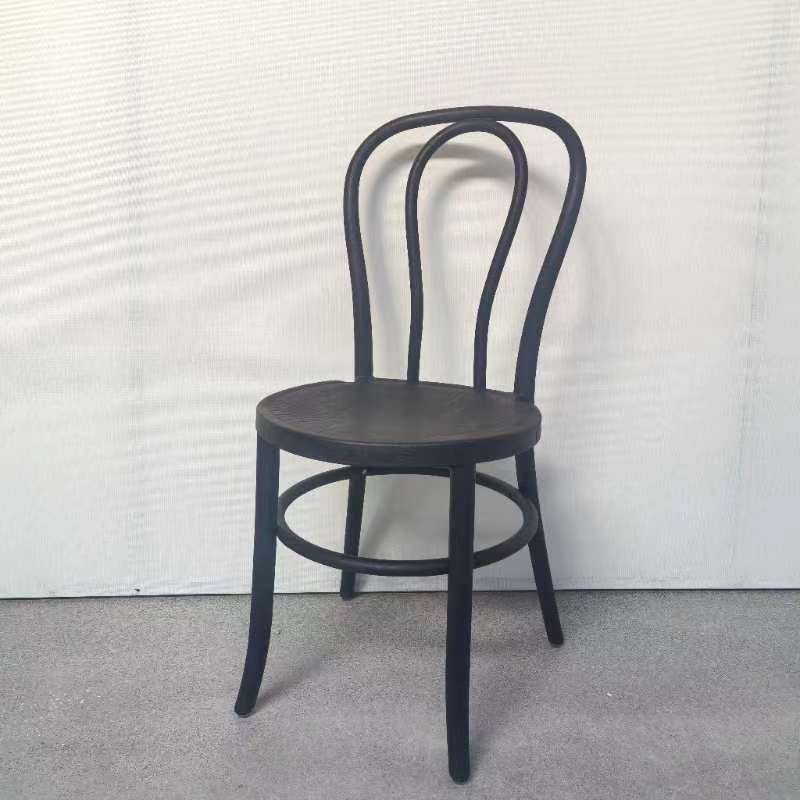 Resin Faux Wood Bentwood/Thonet Chair - BLACK