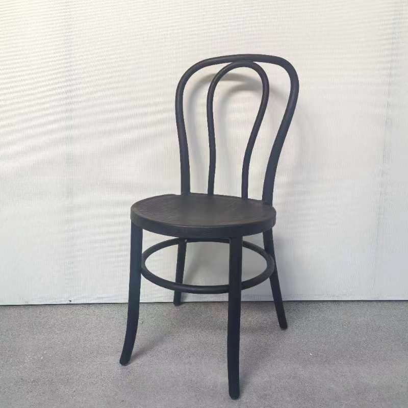 Resin Faux Wood Bentwood Chair - BLACK