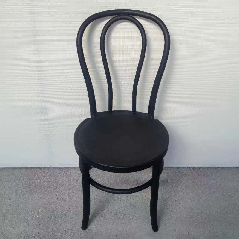 Resin Faux Wood Bentwood Chair - BLACK