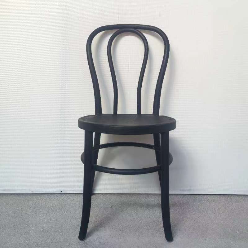 Resin Faux Wood Bentwood/Thonet Chair - BLACK