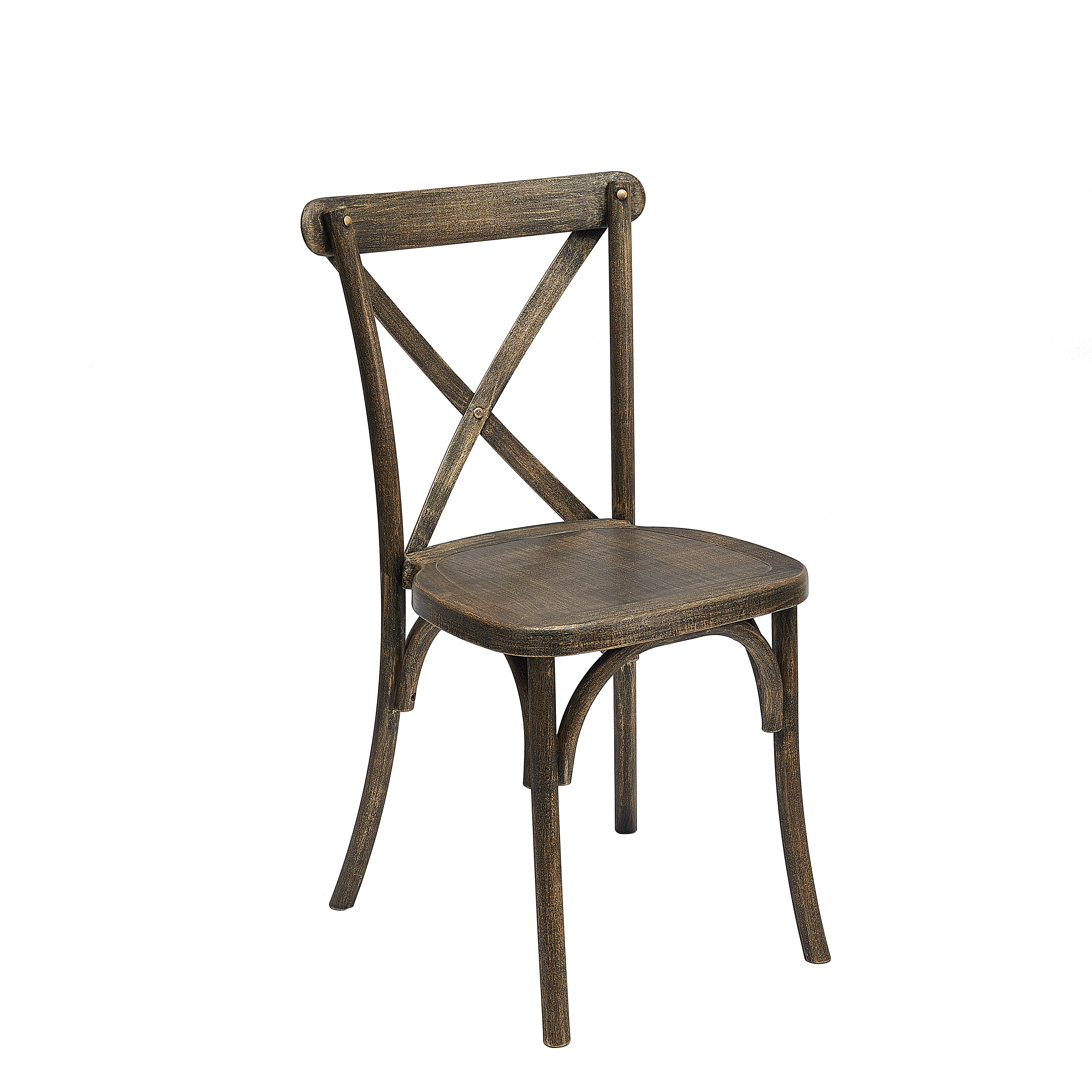 Resin Faux Burnt Gold Crossback Chair