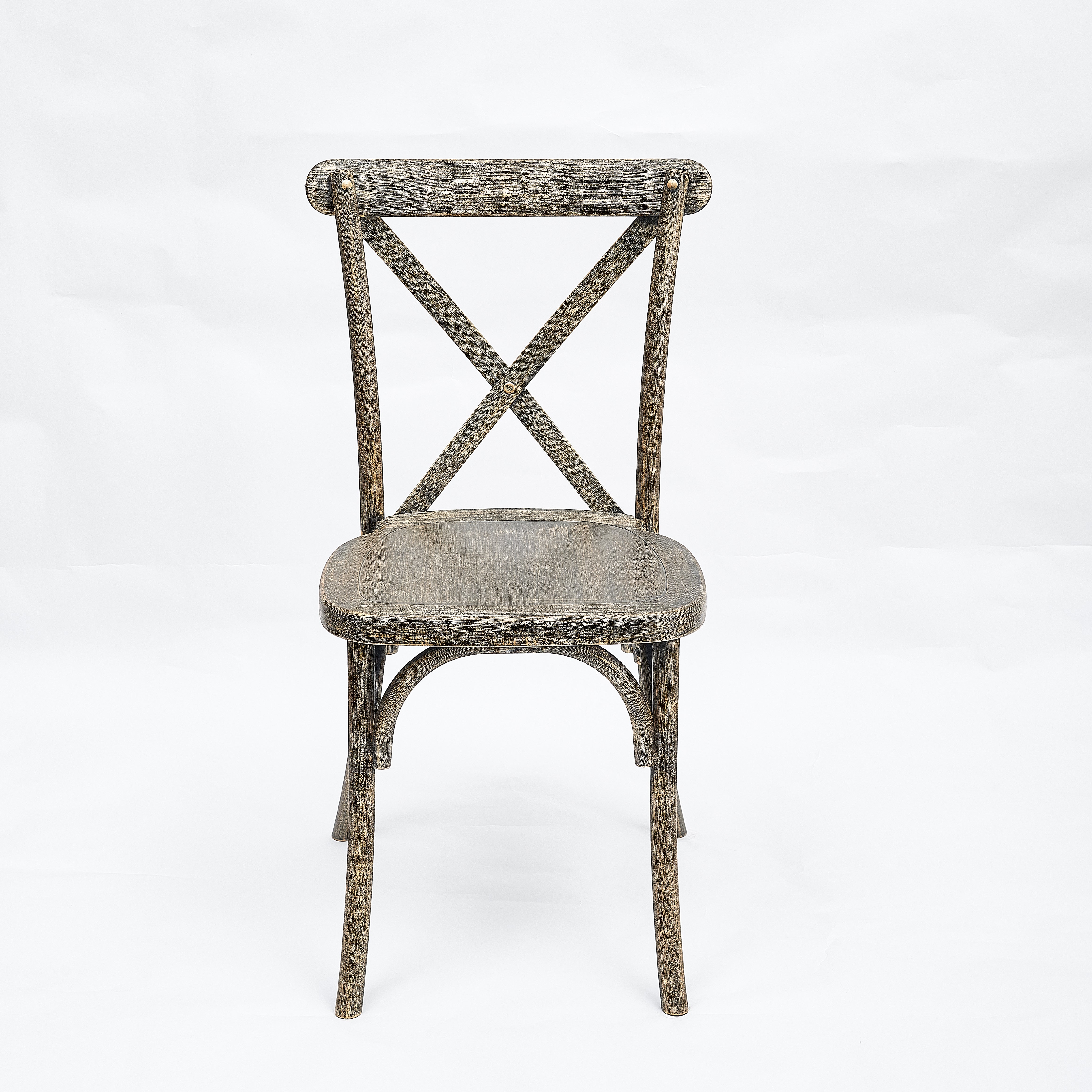 Resin Faux Burnt Gold Crossback Chair