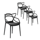 Cafe Style Chair - Set of 4 - Black