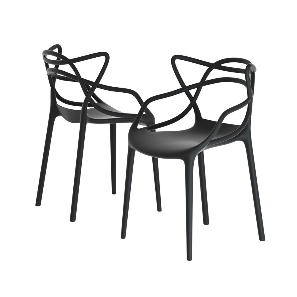 Cafe Style Chair - Set of 4 - Black