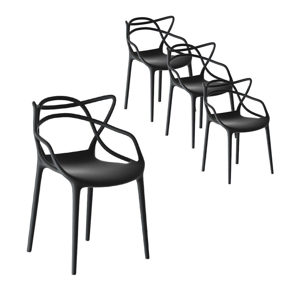 Cafe Style Chair - Set of 4 - Black