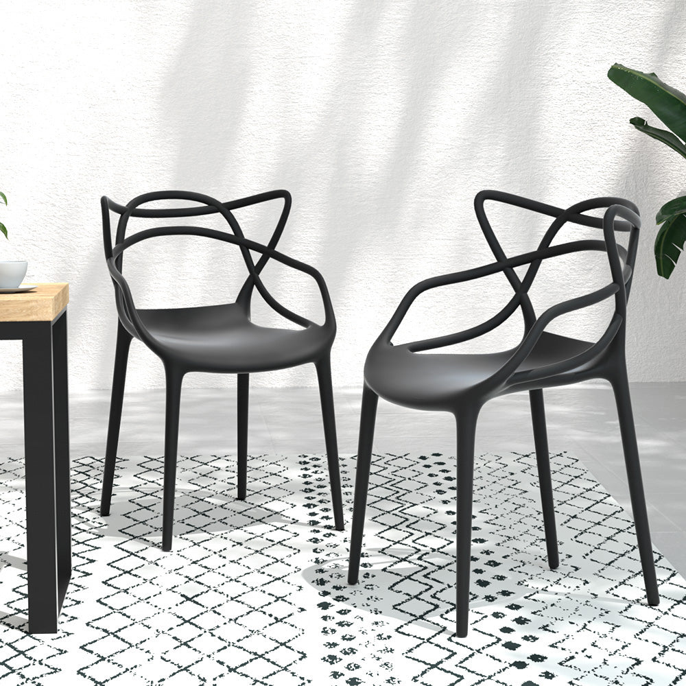 Cafe Style Chair - Set of 4 - Black