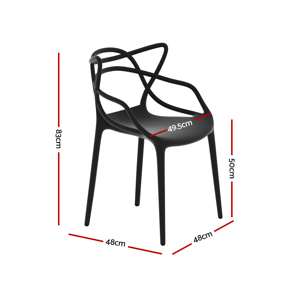 Cafe Style Chair - Set of 4 - Black