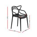 Cafe Style Chair - Set of 4 - Black