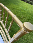 Gold Tiffany Chair | Gold Chiavari Chair | Resin with White Cushion