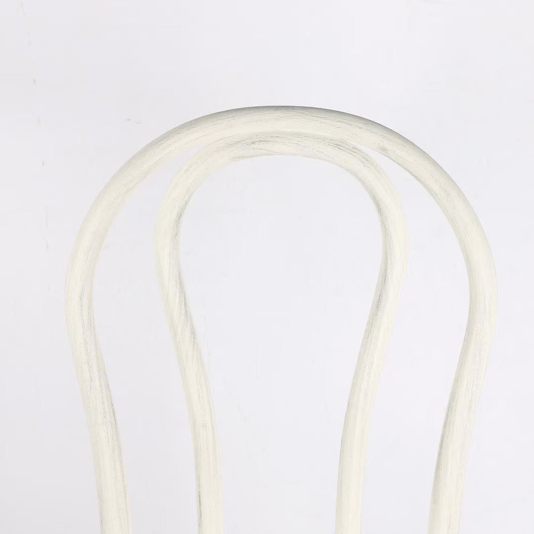 Resin Faux Wood Bentwood / Thonet Chair - WHITE Square Seat with etching