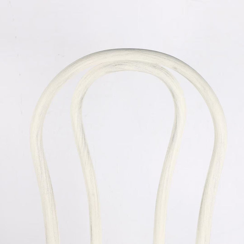 Resin Faux Wood Bentwood /Thonet Chair - WHITE Square Seat with etching