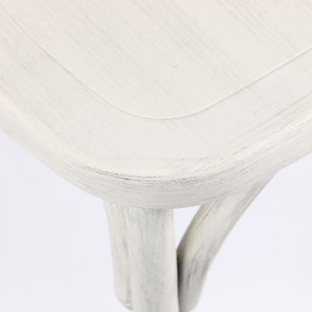 Resin Faux Wood Bentwood / Thonet Chair - WHITE Square Seat with etching