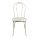 Resin Faux Wood Bentwood / Thonet Chair - WHITE Square Seat with etching