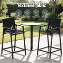 2PC Outdoor Bar Stools Steel Dining Chairs Patio Furniture Garden Black