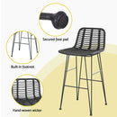 2x Outdoor Bar Stools Rattan Black