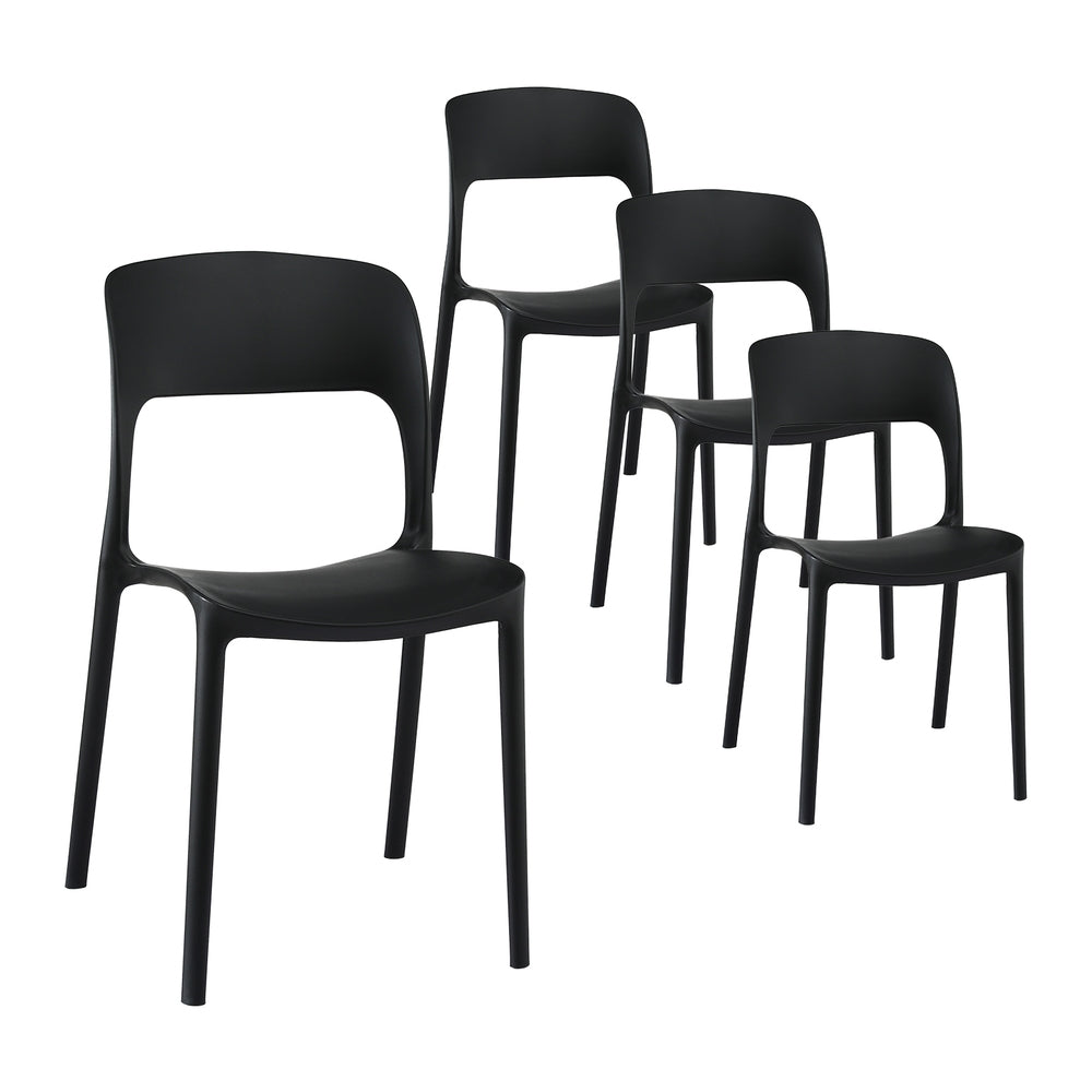 Coffee Shop Style Chair - Set of 4 - Black