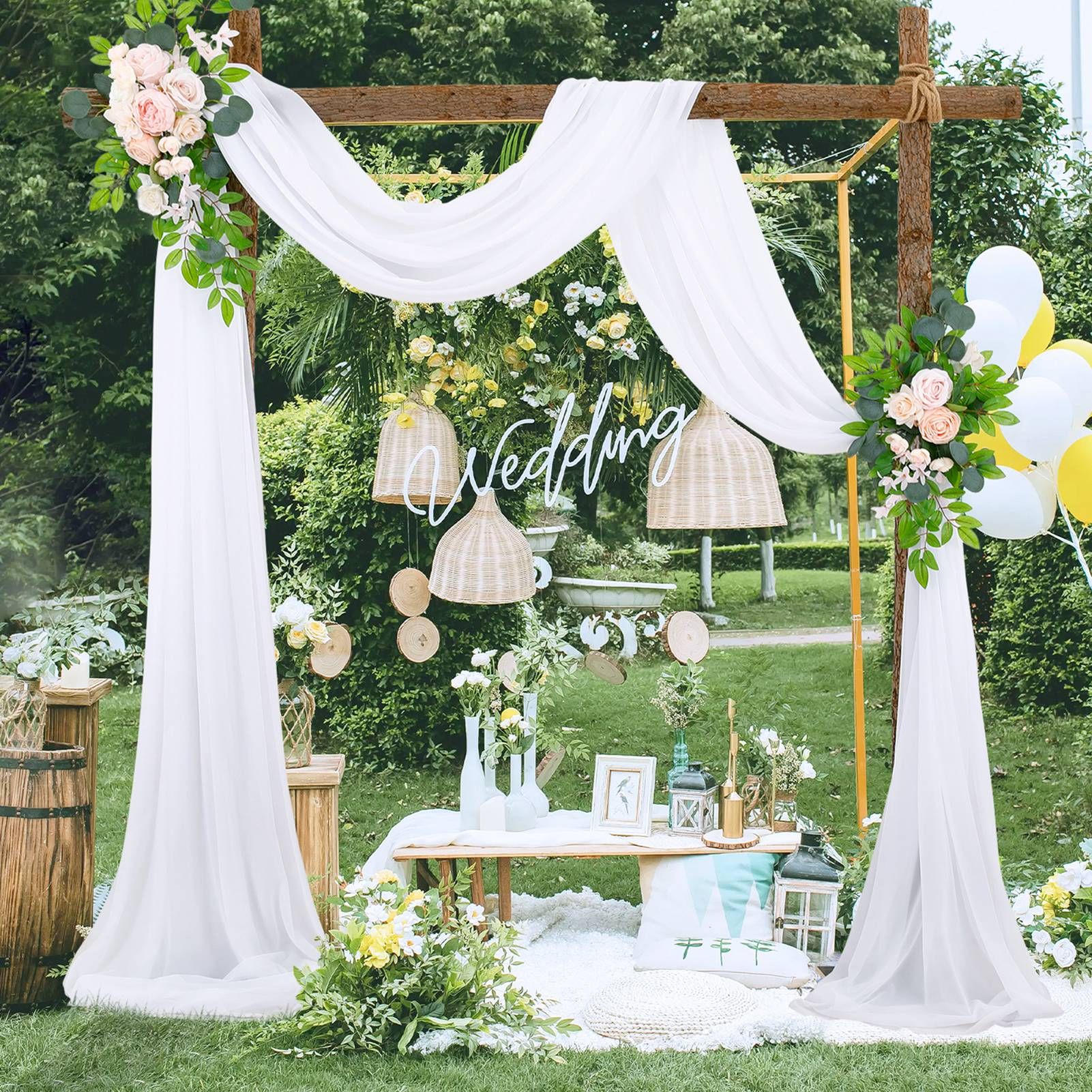 Wedding Arch Chiffon Fabric Drapery Wedding Drapery Arch Decoration Wedding Decor