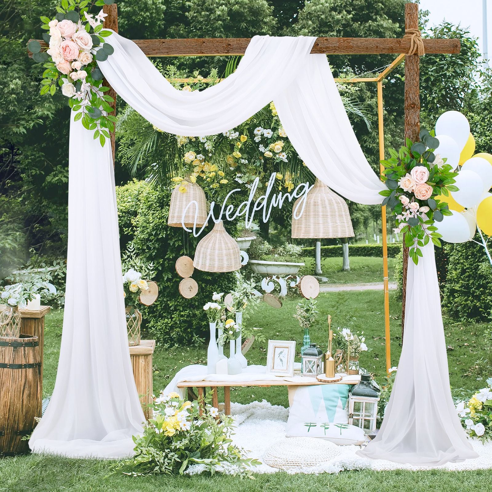 Wedding Arch Chiffon Fabric Drapery Wedding Drapery Arch Decoration Wedding Decor