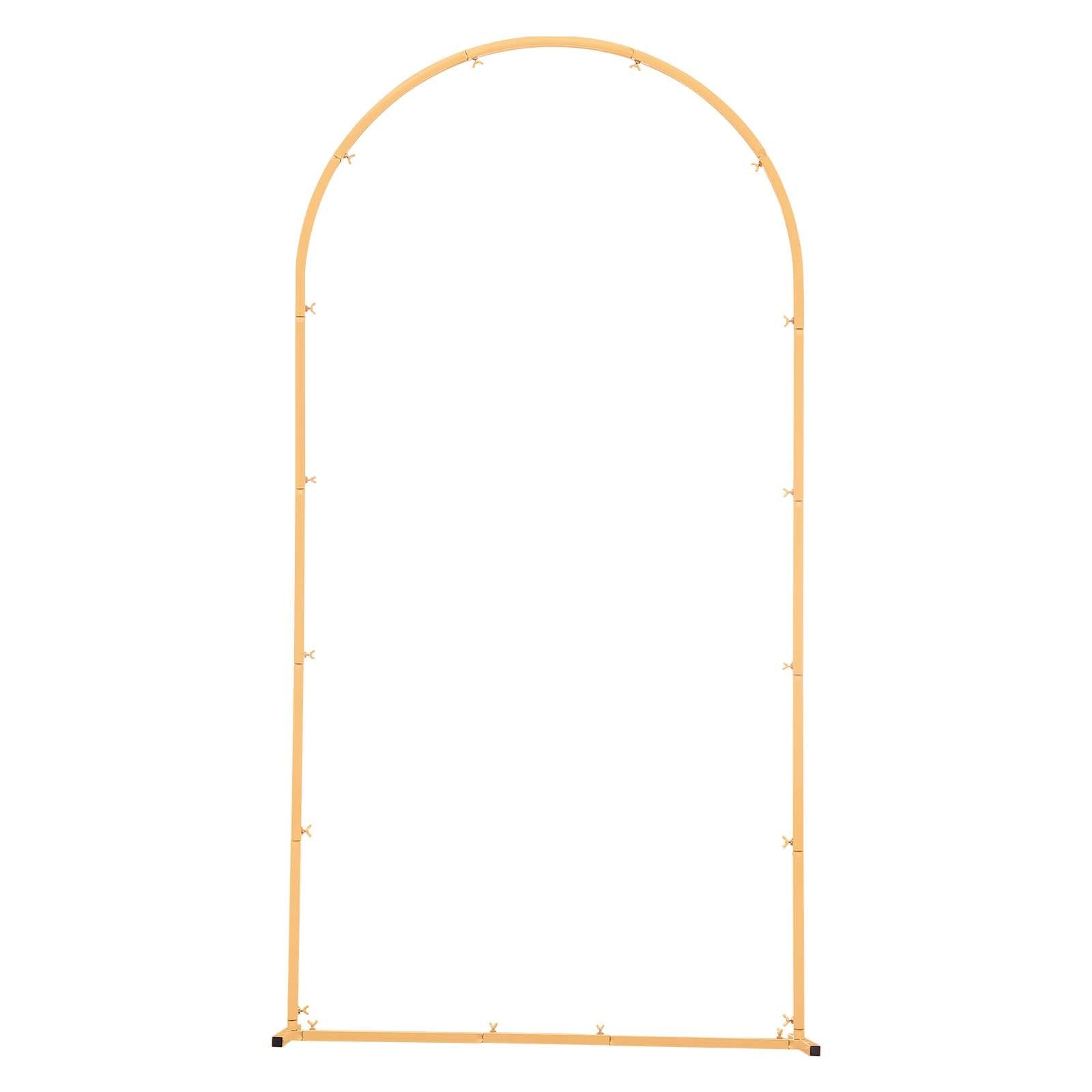 Arch Backdrop Stand, 2 x 1 m, Stable Structure, Easy Assembly, 1 Set Gold Metal Arch Backdrop Stand for Wedding, Birthday Party, Graduation, Holiday Celebration, and Ceremony Decoration