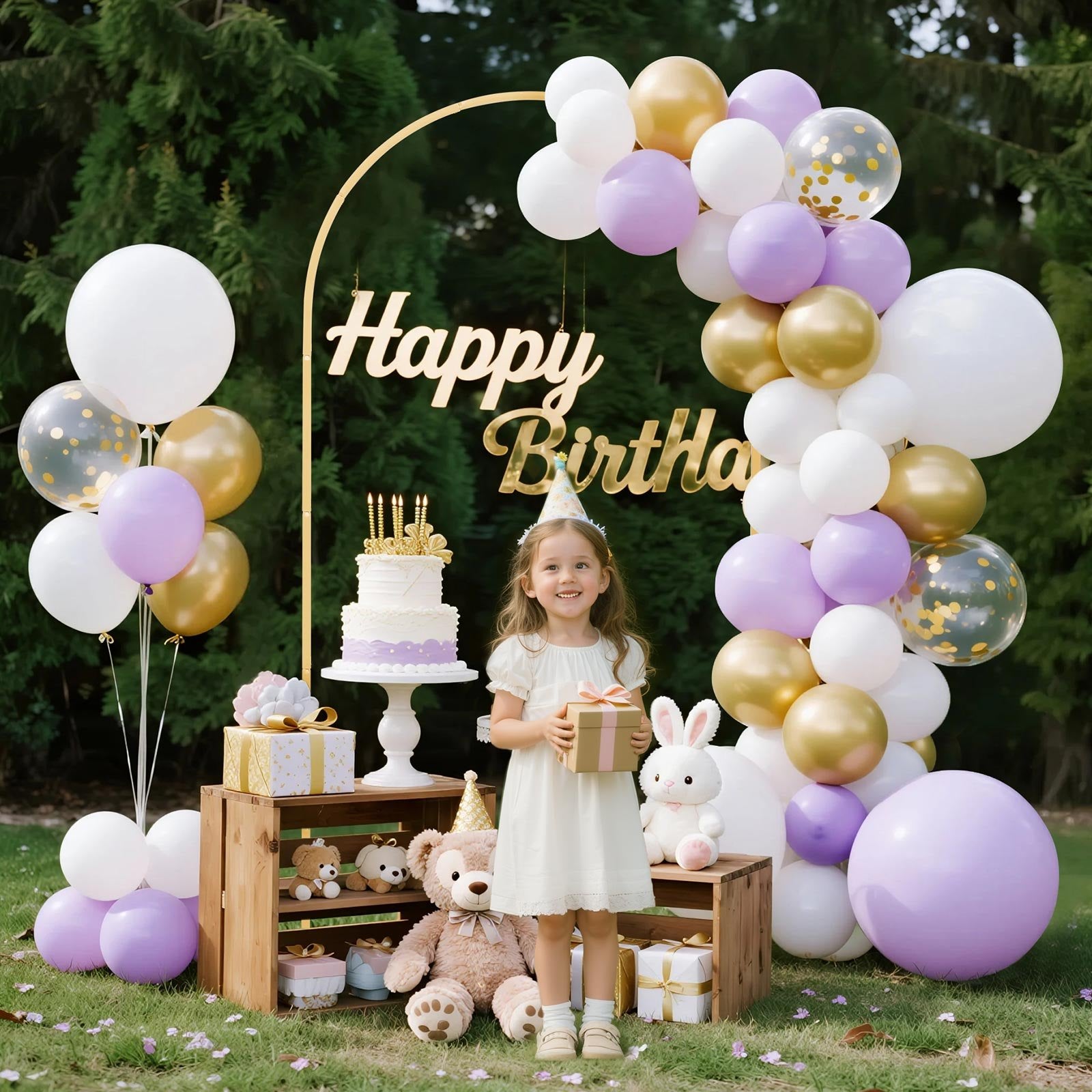 Arch Backdrop Stand, 2.2 x 1.2 m, Stable Structure, Easy Assembly, 1 Set Gold Metal Arch Backdrop Stand for Wedding, Birthday Party, Graduation, Holiday Celebration, and Ceremony Decoration