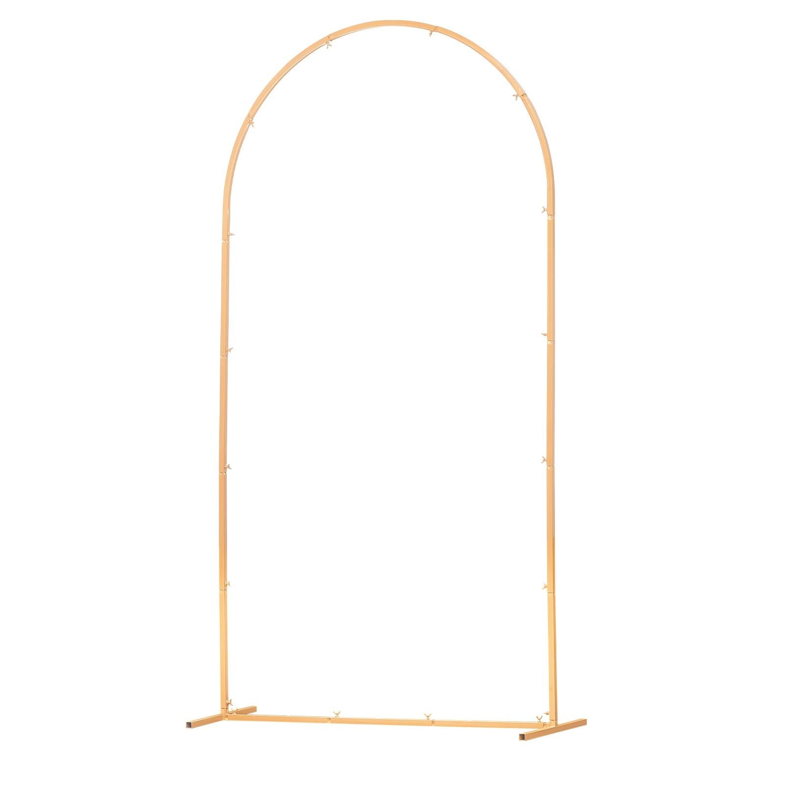 Arch Backdrop Stand, 2.2 x 1.2 m, Stable Structure, Easy Assembly, 1 Set Gold Metal Arch Backdrop Stand for Wedding, Birthday Party, Graduation, Holiday Celebration, and Ceremony Decoration