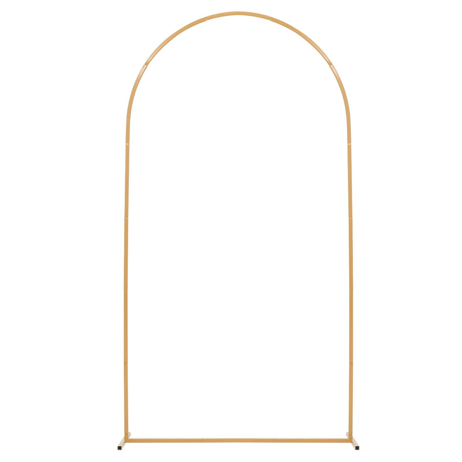 Arch Backdrop Stand, 2.2 x 1.2 m, Stable Structure, Easy Assembly, 1 Set Gold Metal Arch Backdrop Stand for Wedding, Birthday Party, Graduation, Holiday Celebration, and Ceremony Decoration