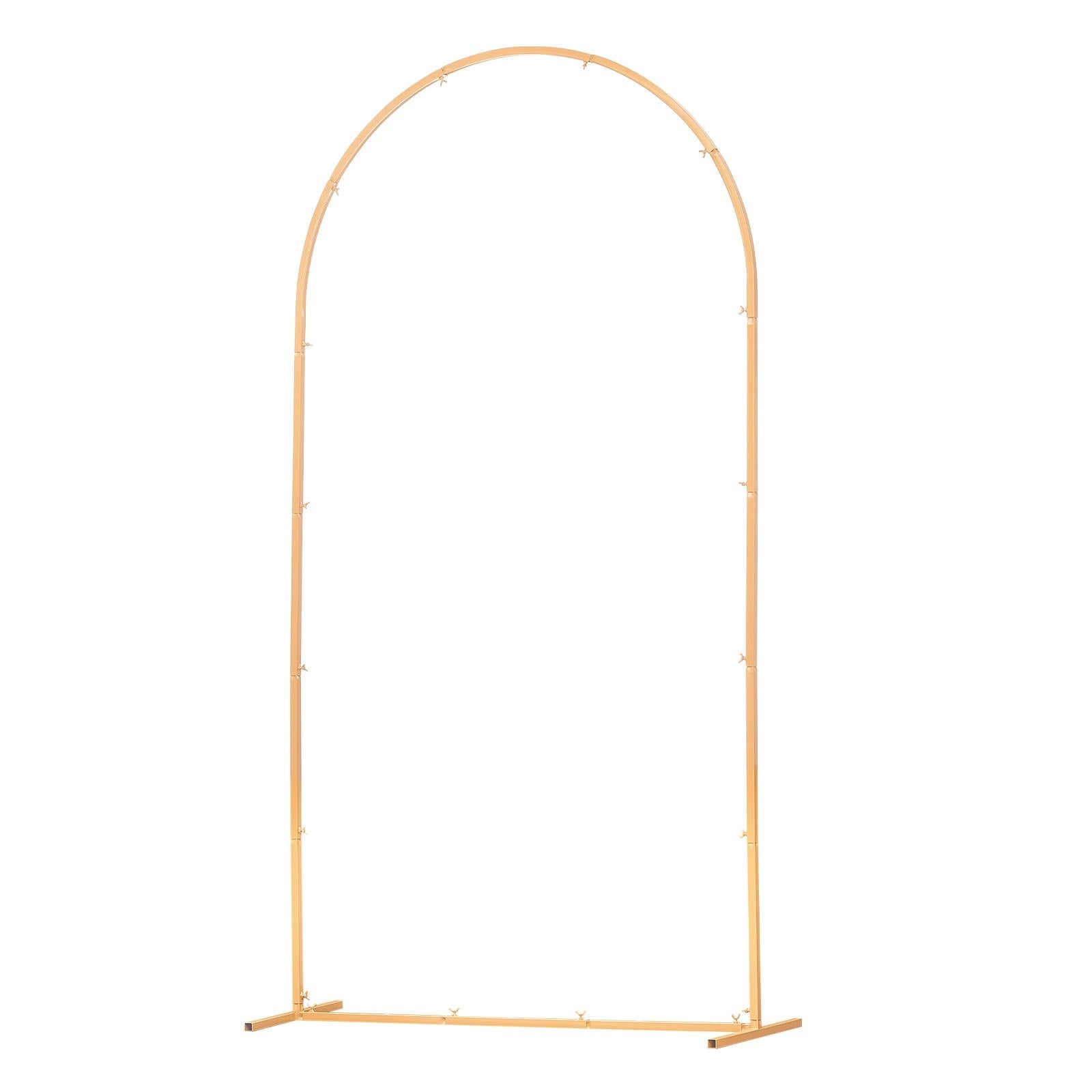 Arch Backdrop Stand, 2.2 x 1.2 m, Stable Structure, Easy Assembly, 1 Set Gold Metal Arch Backdrop Stand for Wedding, Birthday Party, Graduation, Holiday Celebration, and Ceremony Decoration