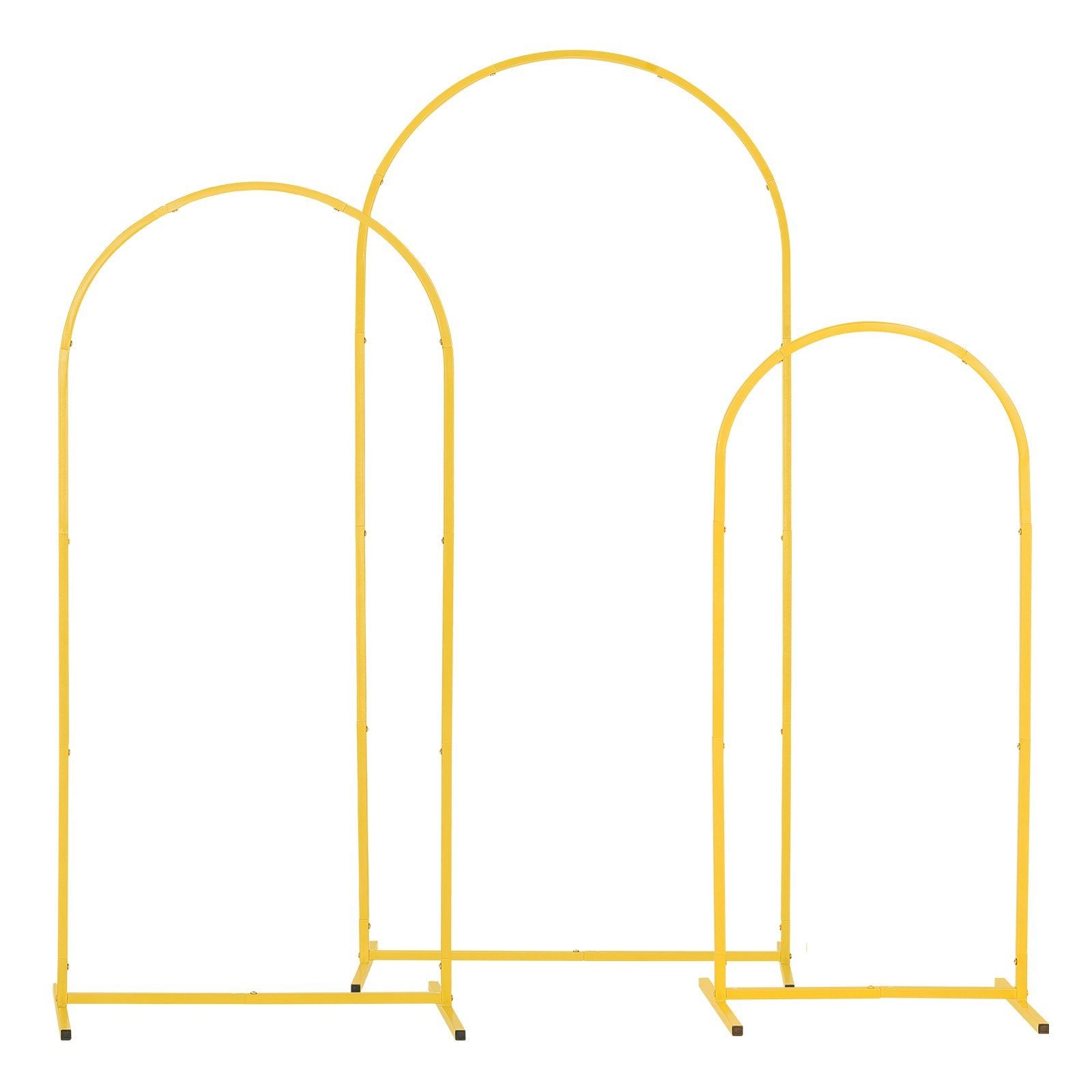 Arch Backdrop Stand, Set of 3, 1.8/1.5/1.2 m, Stable Structure, Easy Assembly, Gold Metal Arch Backdrop Stand for Wedding, Birthday Party, Graduation, Celebration, and Ceremony Decoration
