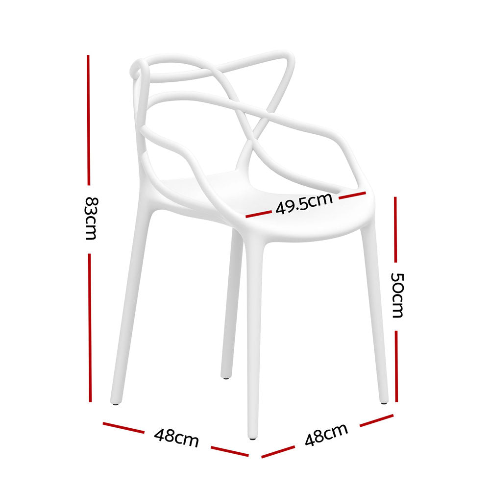 Cafe Style Chair - Set of 4 - White