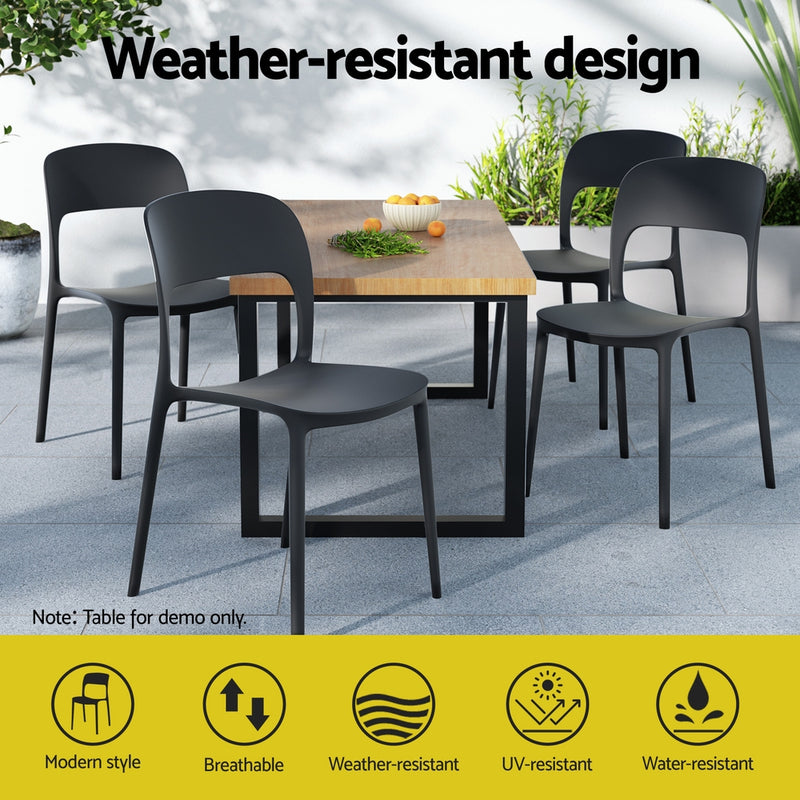 Coffee Shop Style Chair - Set of 4 - Black