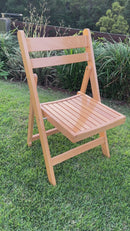 Slatted Americana Chairs - Natural Timber