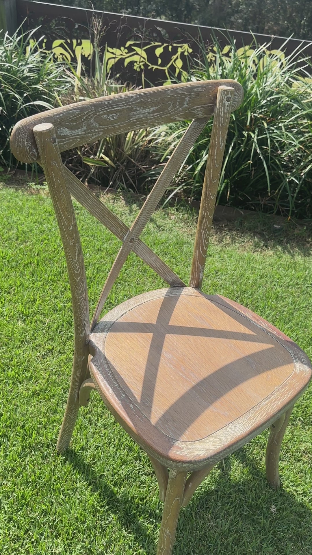 Cross back Chair - White Wash Antique Style