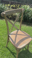 Cross back Chair - White Wash Antique Style