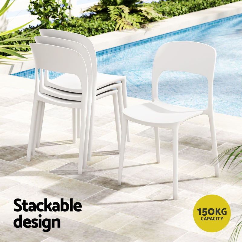 Coffee Shop Style Chair - Set of 4 - White