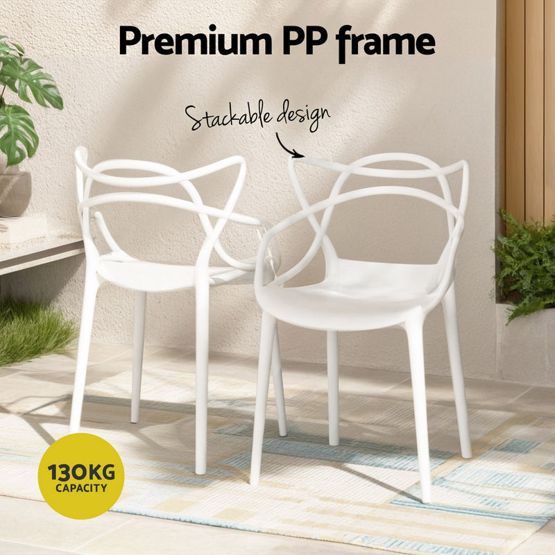 Cafe Style Chair - Set of 4 - White