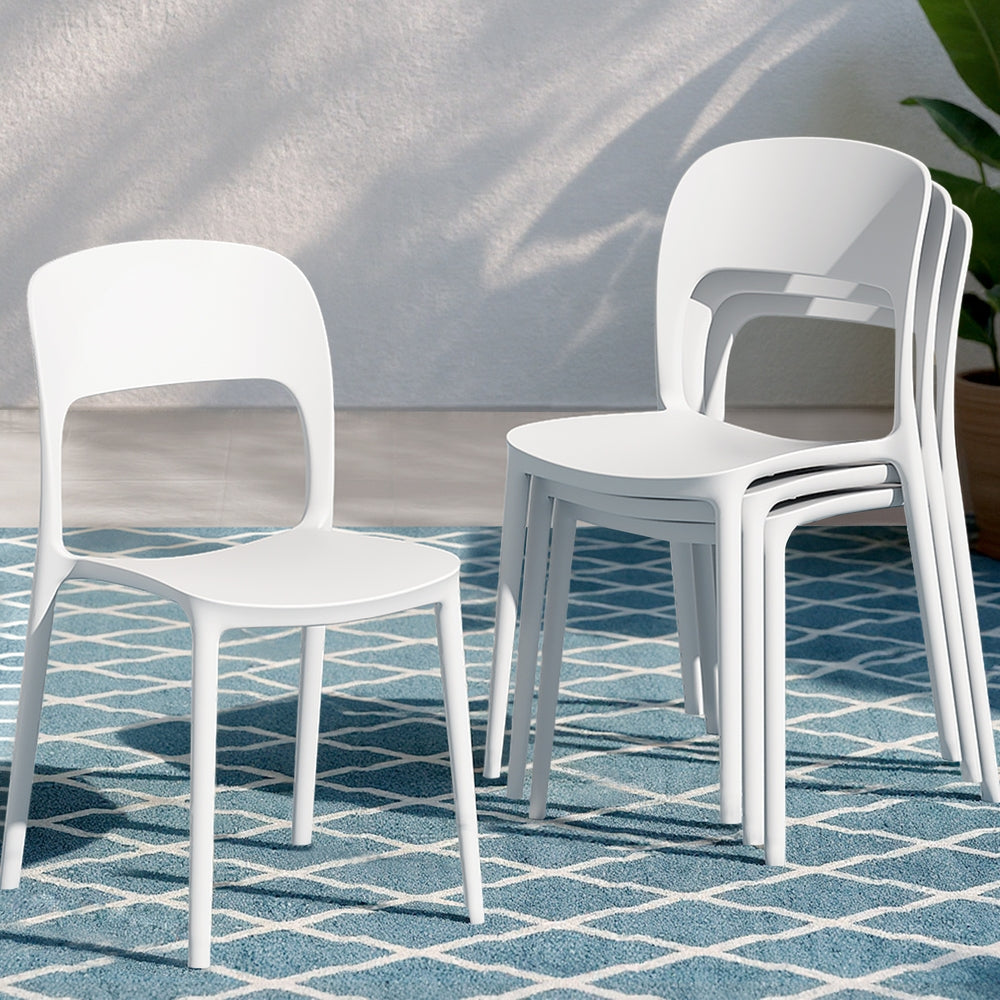 Coffee Shop Style Chair - Set of 4 - White