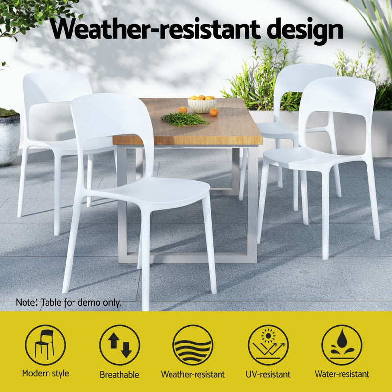 Coffee Shop Style Chair - Set of 4 - White
