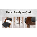 2 Wooden Swivel Bar Stools - Black, Wood and Chrome