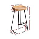 2 x Industrial Wooden Stools with Metal legs