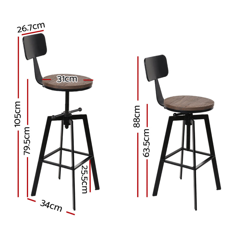 Industrial Swivel Bar Stool - Single